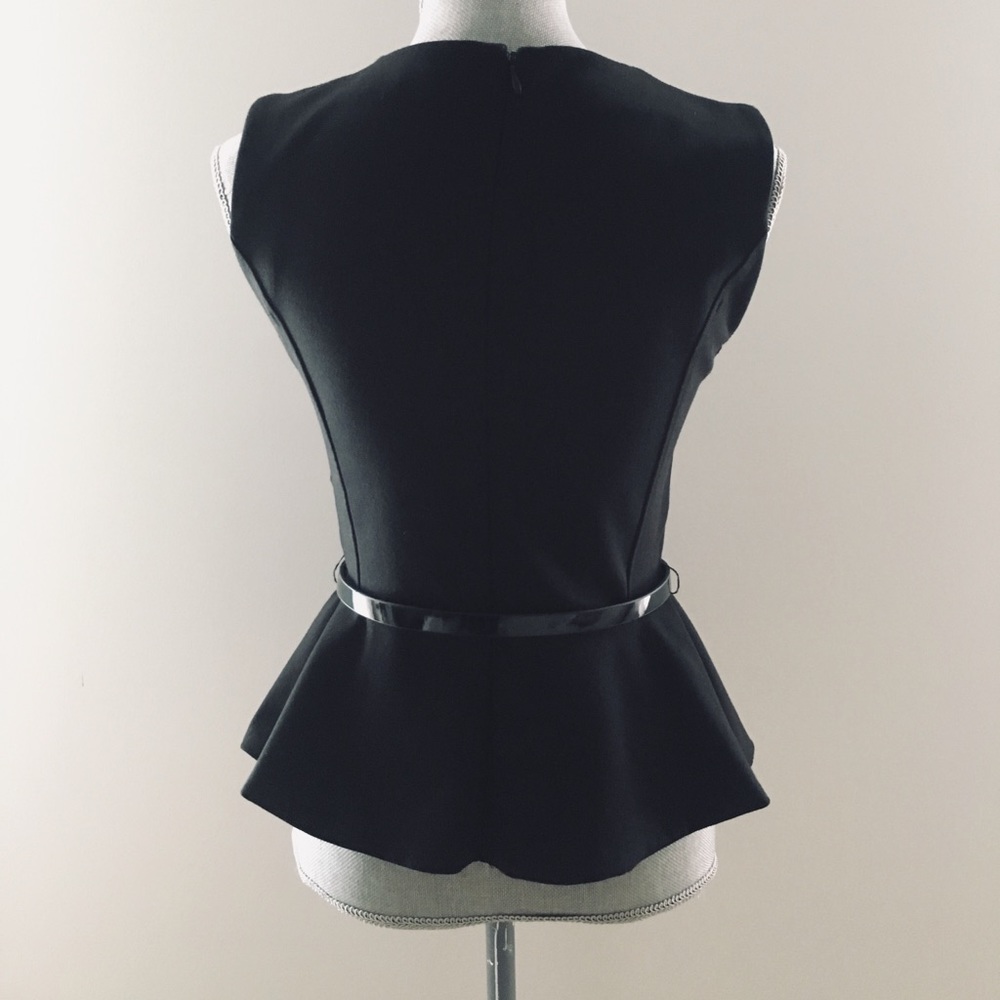 NY&Co black belted peplum top - Picture 4 of 5